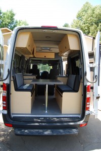 Swing-back fully-opening rear doors on our Sprinter RV