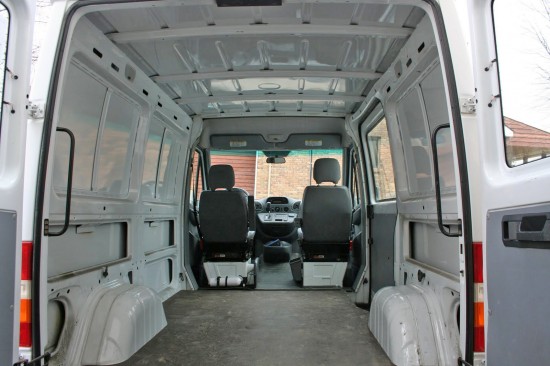 Empty Sprinter cargo van at start