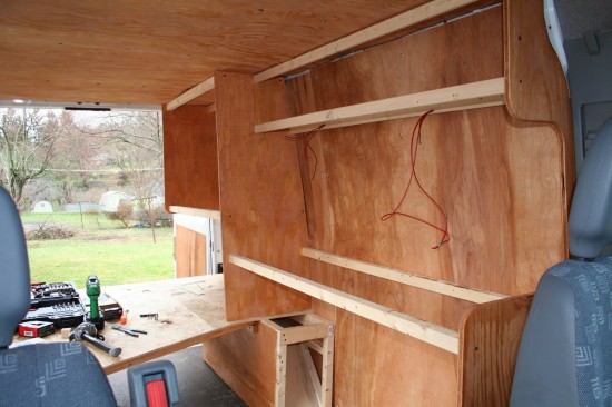 Framing the Sprinter camper cabinets