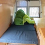 "Stealth" DIY Sprinter camper, rear bed setup