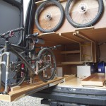 Sprinter DIY campervan by Allen Sutter, rear bike drawers
