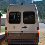 DIY Sprinter camper van exterior, rear view (photo: 3Up Adventures)