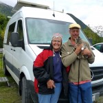 Urs and Rosemarie in front of their DIY Sprinter camper (photo: Urs Willimann)