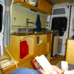 Galley cabinetry in the Willimann DIY Sprinter camper van (photo: Urs Willimann)