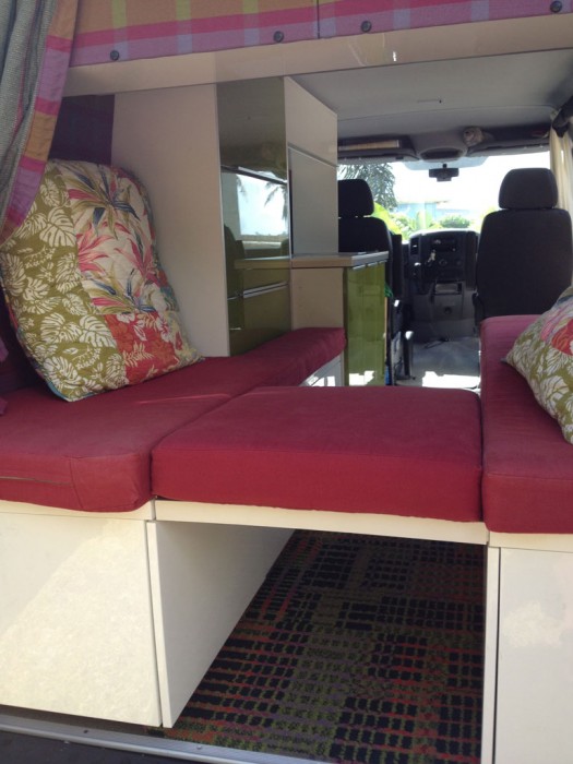 Looking forward in Peter's DIY Sprinter camper conversion (photo: Peter Juen)