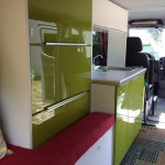 Interior cabinets in Peter's DIY Sprinter camper conversion (photo: Peter Juen)