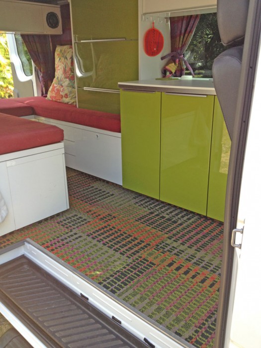 Kitchen and cabinetry in Peter's DIY Sprinter camper conversion (photo: Peter Juen)