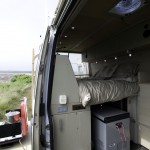 Rear bed in Peter Kitchell's Sprinter conversion.