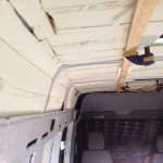 Ceiling insulation in Dan's DIY Sprinter conversion