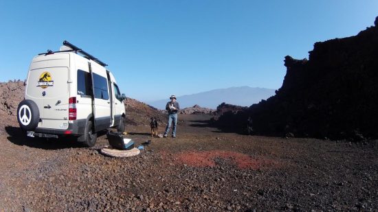 Out on the Volcano in Bob's Mercedes Sprinter camper