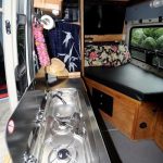 Sink and cooktop in Bob's Sprinter RV conversion